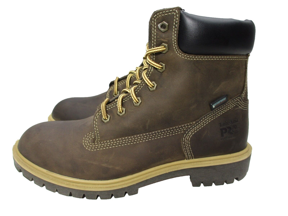 Timberland PRO DIRECT ATTACH 6" Soft Toe Waterproof Boots Womens Sz 9.5 Brown